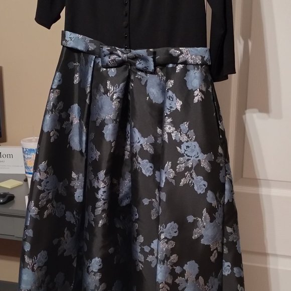 Perfect for Prom Dress - Black, light blue & silver floral dress - Picture 4 of 6